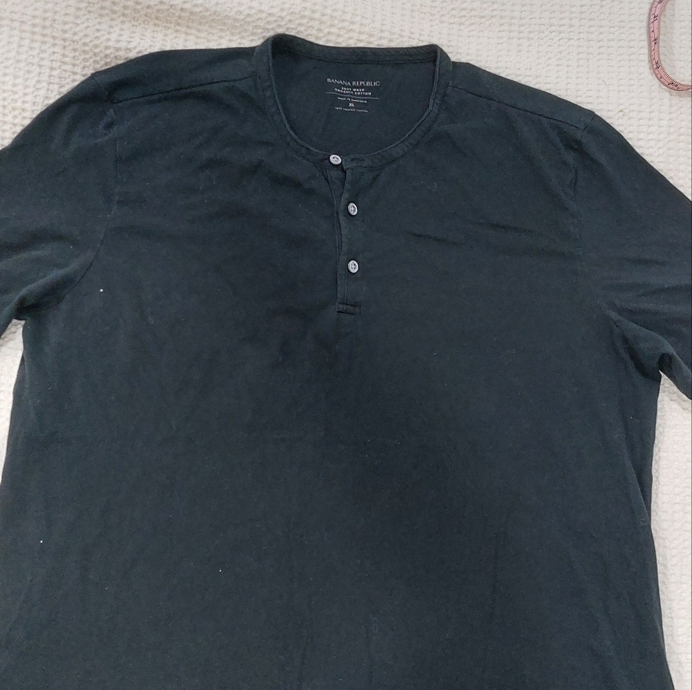 Men's Black Henley Shirt